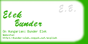elek bunder business card